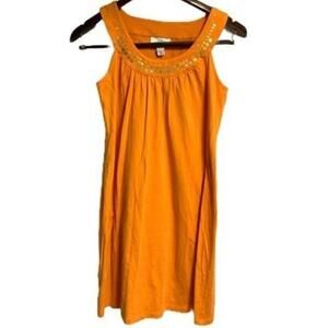 LOFT Ann‎ Taylor Sleeveless Sequins Beaded Soft Orange Shift Mini Dress Size XS